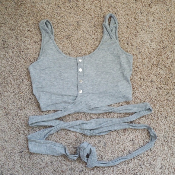 Grey Crop Top - Picture 2 of 4